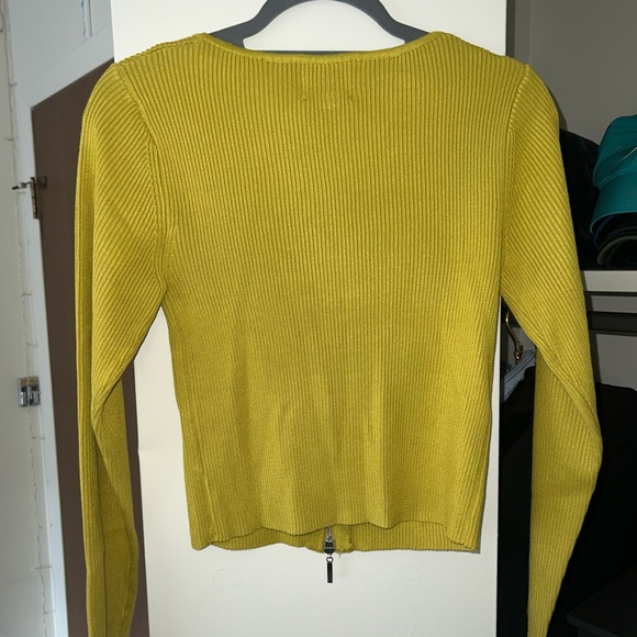 Pink Rose Green Double Zip Sweater - Picture 4 of 4